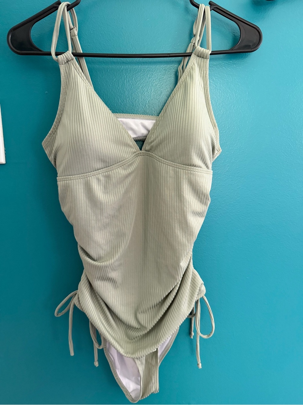 Target Light Sage Ribbed One-Piece Swimsuit